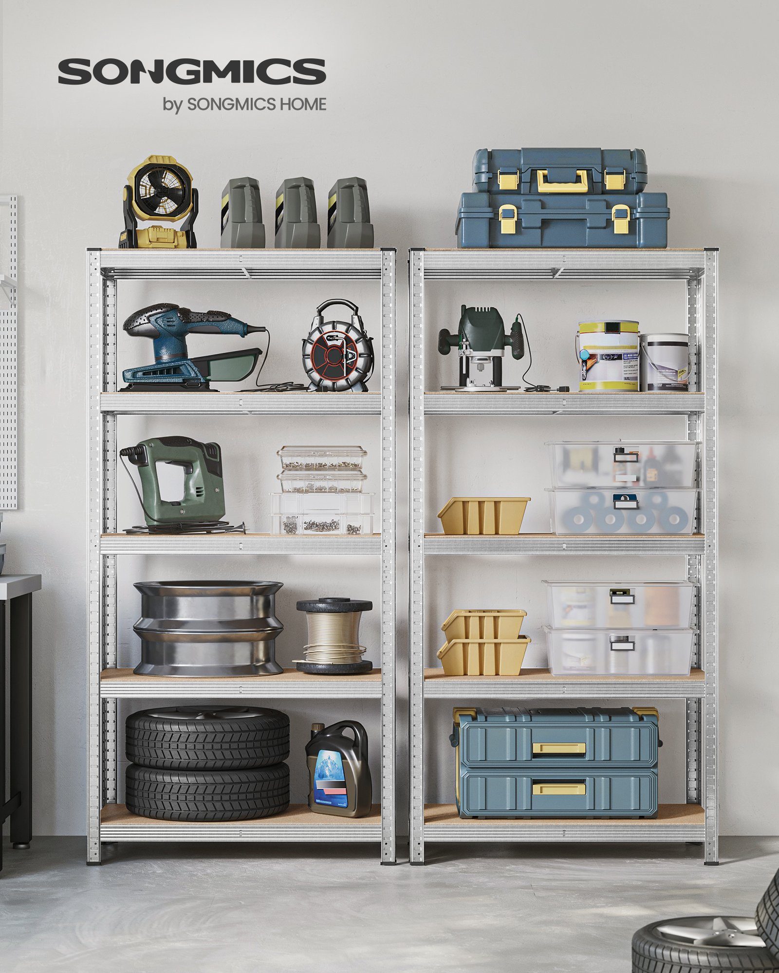 SONGMICS Schwerlastregal, Kellerregal, Lagerregal, 30 x 225 x 150 cm, Regal günstig online kaufen