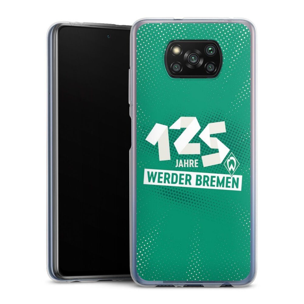 DeinDesign Handyhülle 125 Jahre Werder Bremen Offizielles Lizenzprodukt, Xiaomi Poco X3 nfc Silikon Hülle Bumper Case Handy Schutzhülle