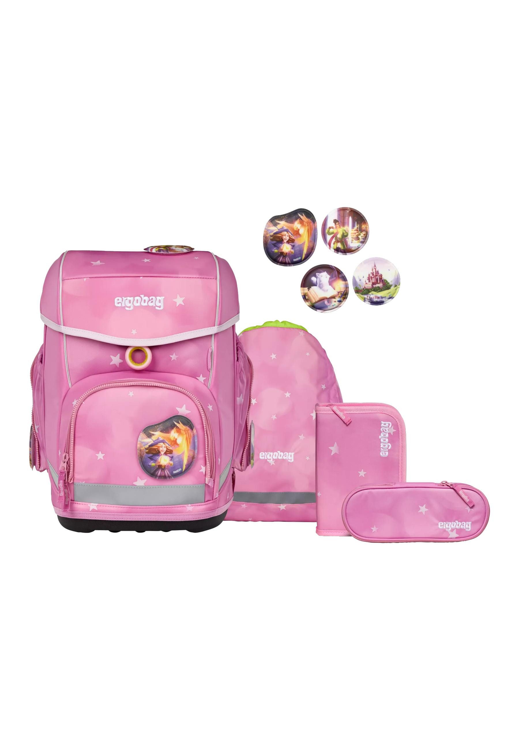 ergobag Schulranzen cubo Set (5-tlg., 5-teiliges Set), größenverstellbares Rückensystem