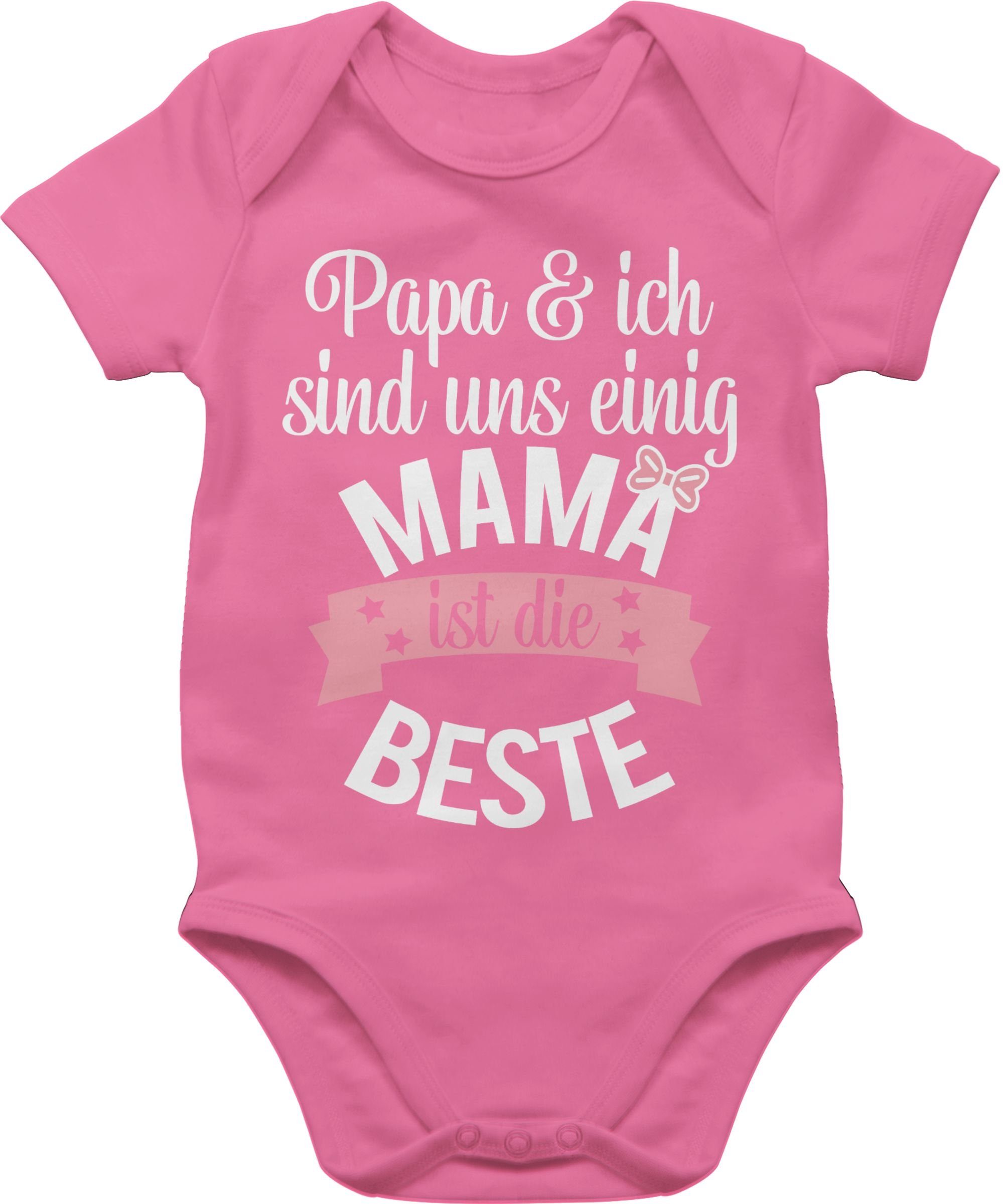Mutti (1-tlg) Muttertagsgeschenk Shirtbody 1 ist die Pink I beste Mama Weltbeste Shirtracer
