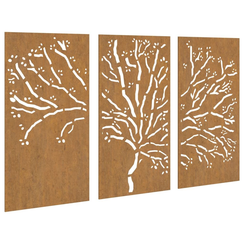 vidaXL Wandbild 3-tlg. Garten-Wanddeko 105x55 cm günstig online kaufen