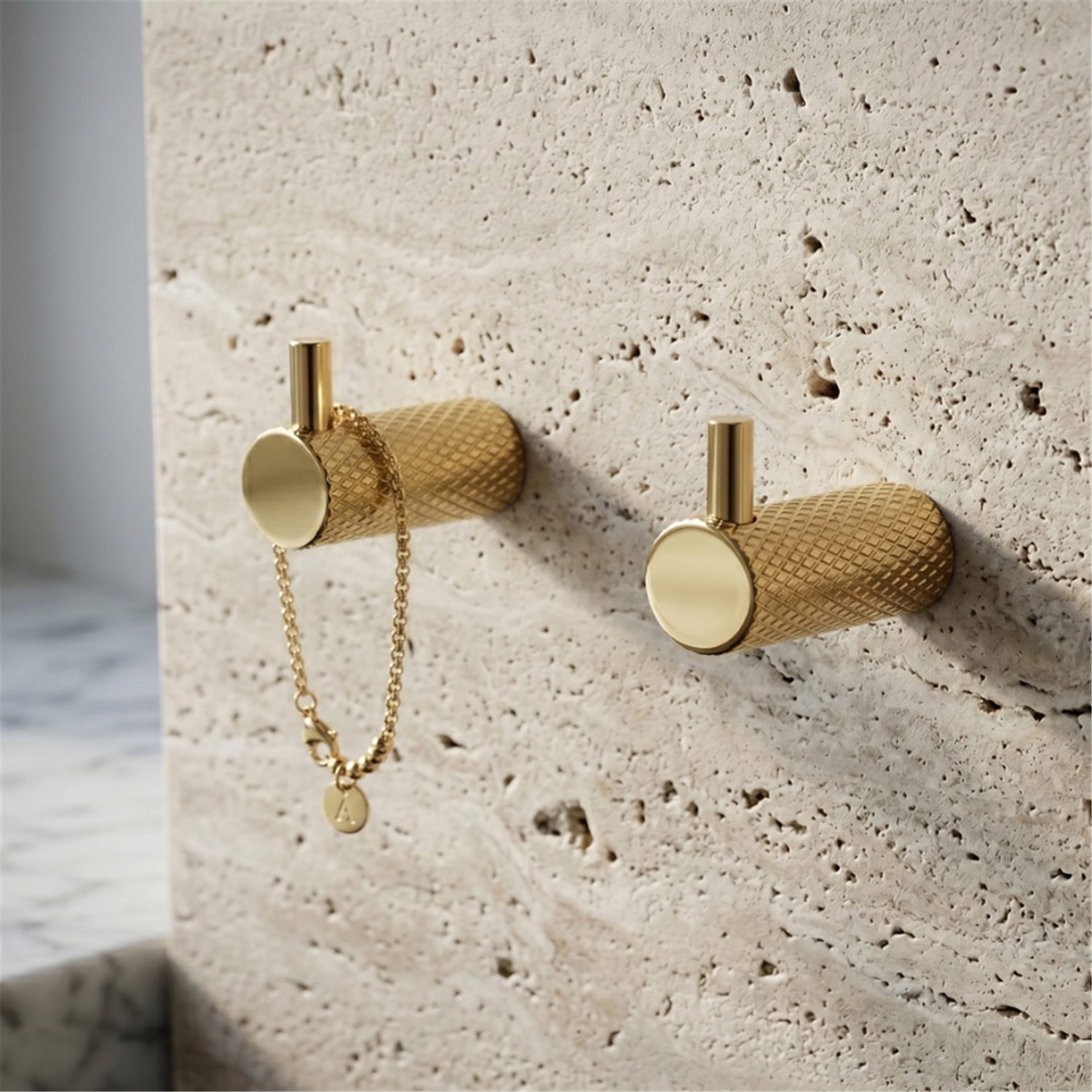 wohnwerk.idee Badaccessoire-Set Badezimmerhaken Gold Chrom Kupfer Matt Wandhaken, erhältlich in Gold,Gold Matt, Chrom, Kupfer,Kupfer Matt