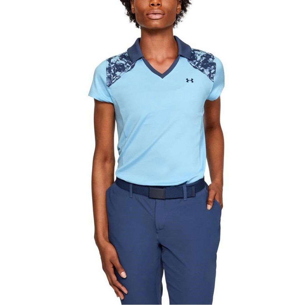 Under Armour® Poloshirt Under Armour Golf Polo Zinger Blocked Blau Damen