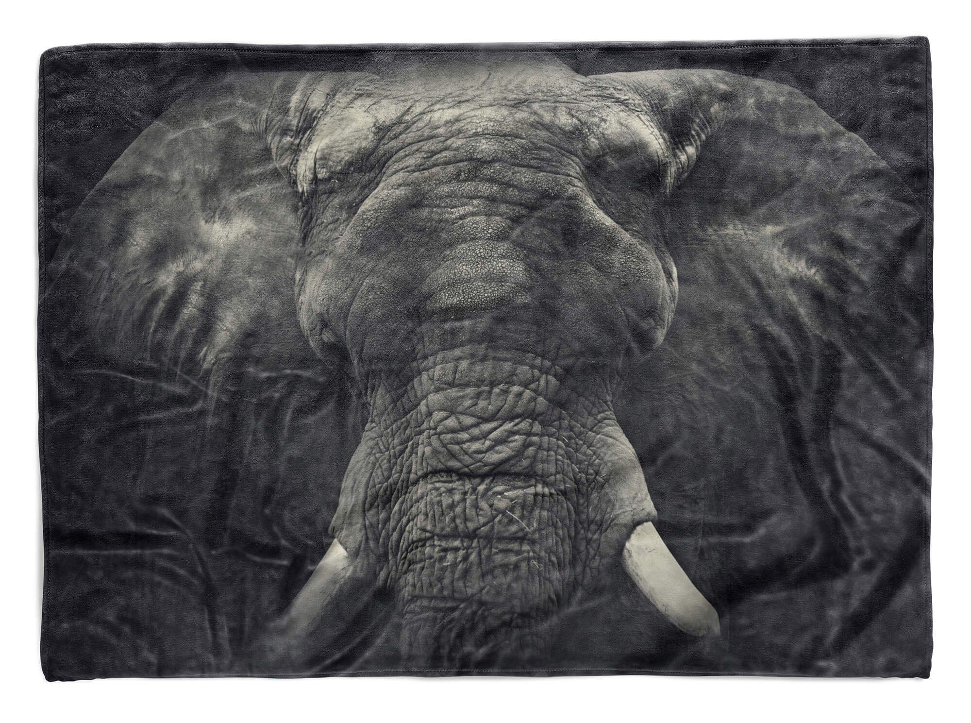 Sinus Art Handtücher Handtuch Strandhandtuch Saunatuch Kuscheldecke mit Tiermotiv Elefant Stoßzähne, Baumwolle-Polyester-Mix (1-St), Handtuch