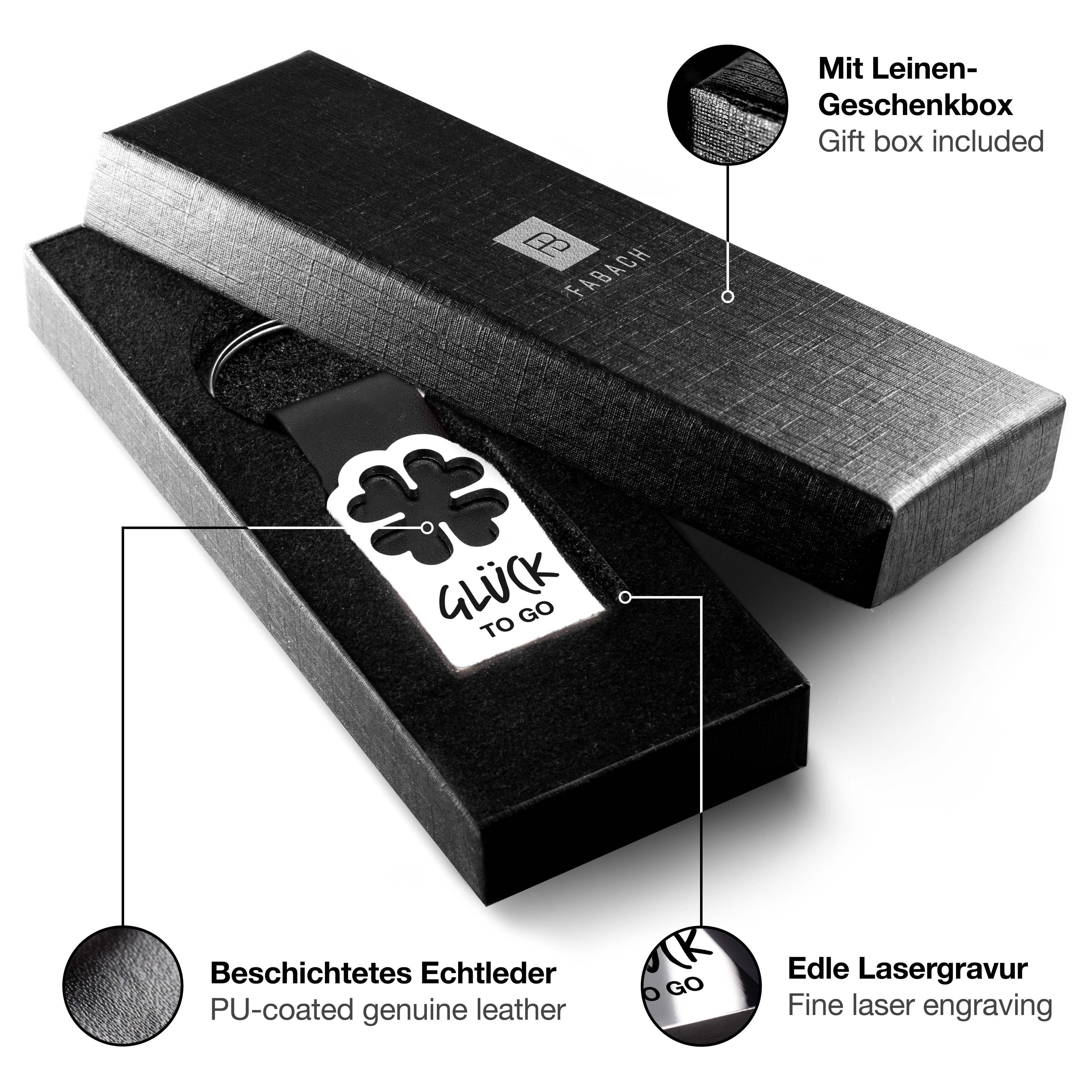 FABACH Schlüsselanhänger Leder mit Kleeblatt und günstig online kaufen