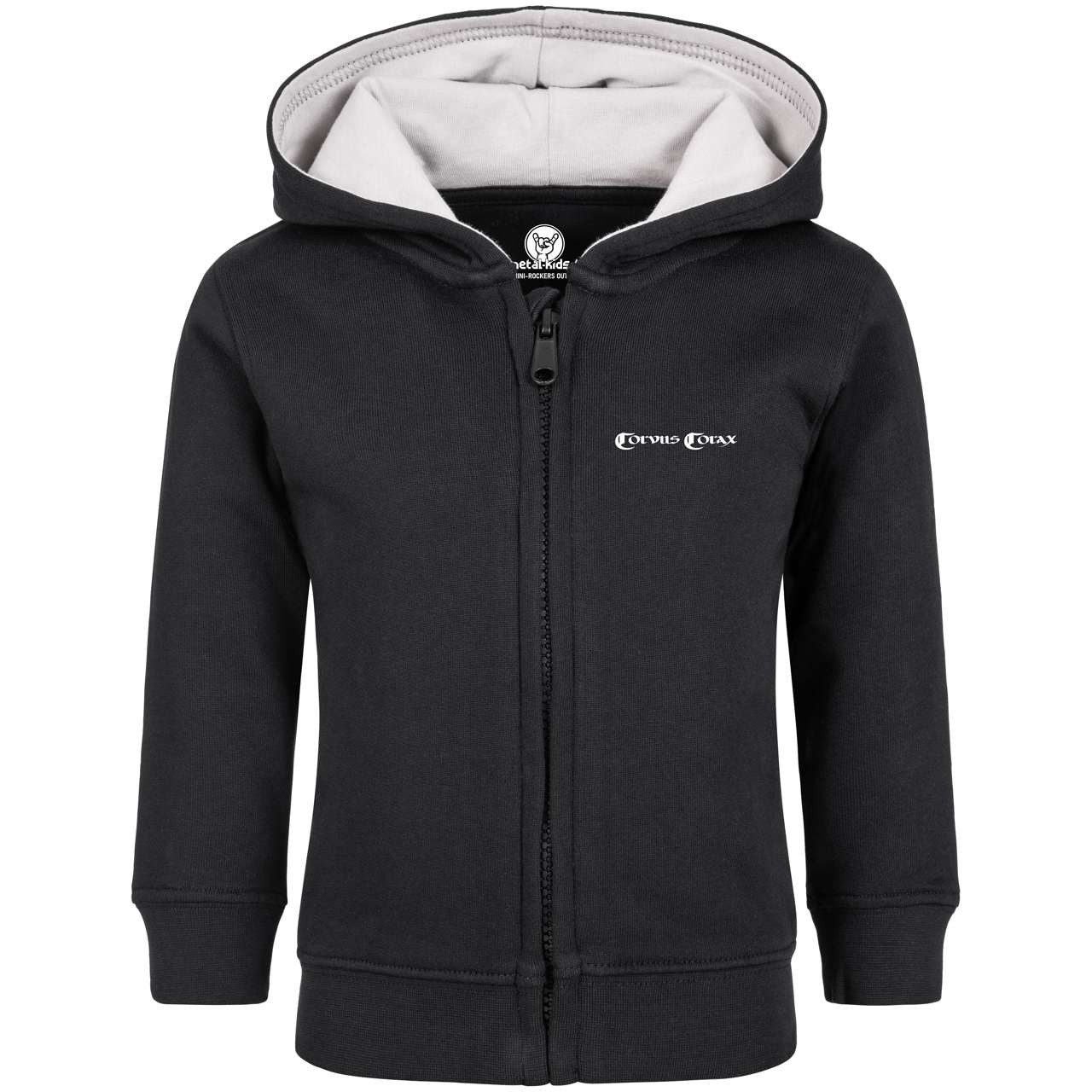 Kapuzensweatjacke mit Corvus Corax (Drescher) Aufdruck für Babys (0–24 M)