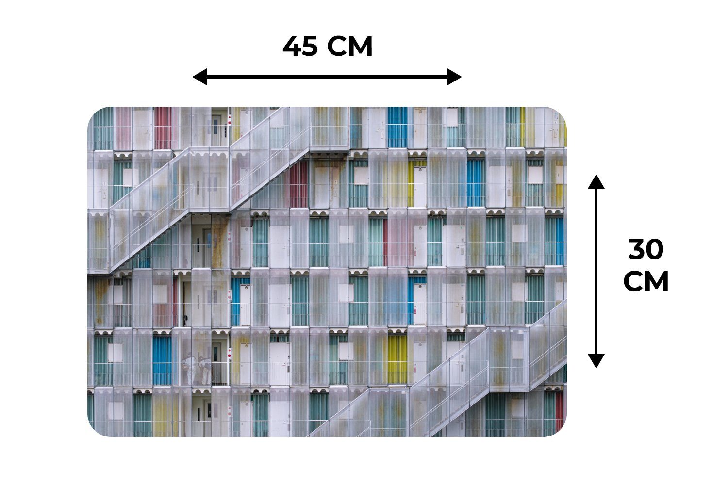 Platzset, Wohnungen - Türen - Schmutzabweisend MuchoWow, (6-St), Treppe, Tischmatten, - Platzmatte, Architektur Platzdecken, Platzset