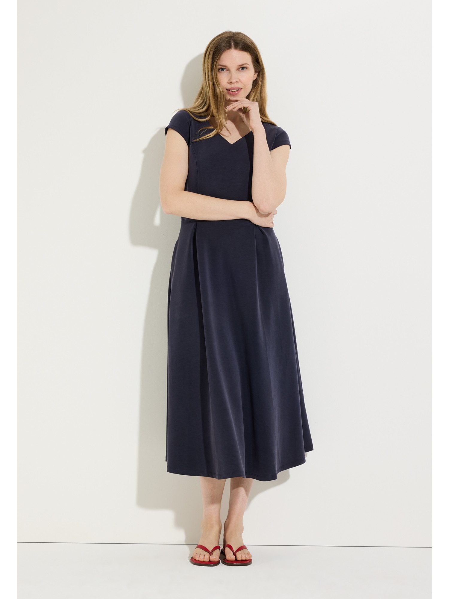 MORE&MORE Blusenkleid cleanes, figurumspielendes Maxikleid