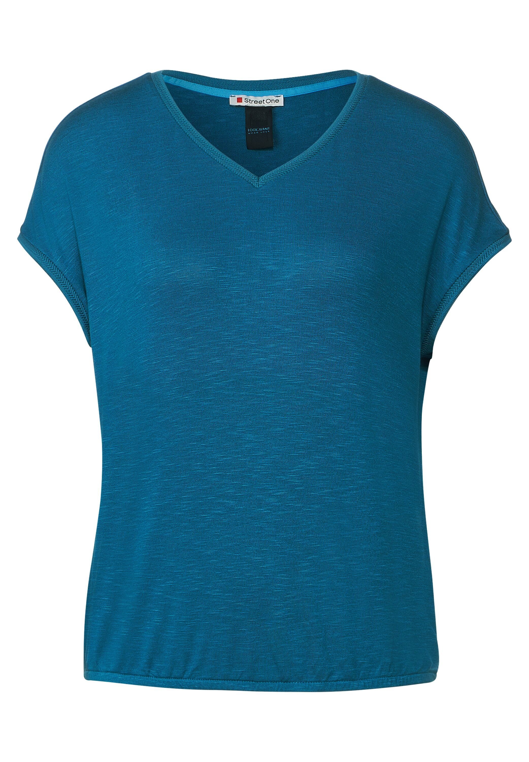 ONE T-Shirt Unifarbe deep in STREET blue