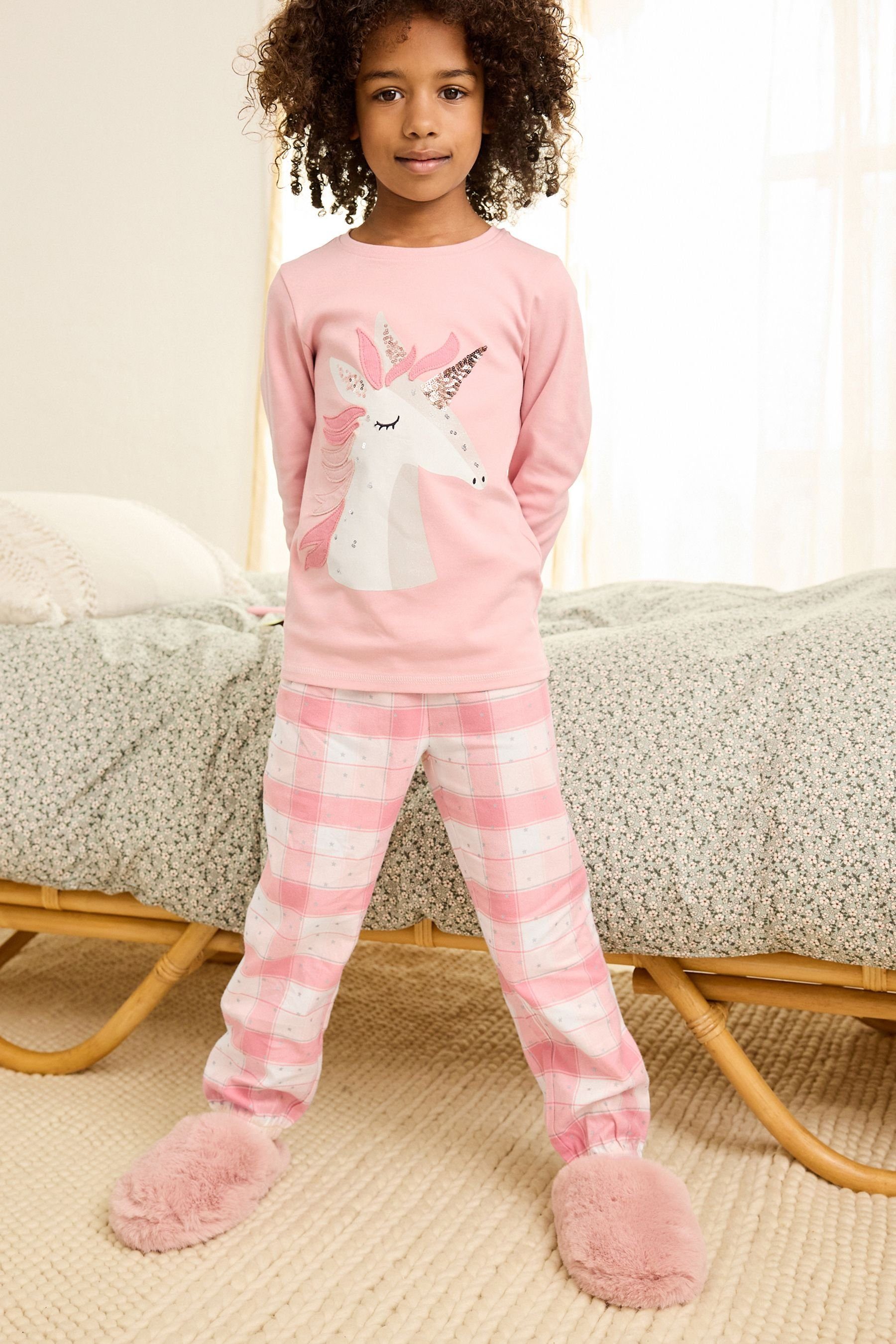 Pyjama Webkaros Pink Next Unicorn mit (2 Pyjama tlg)