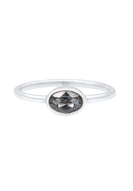 Elli Verlobungsring mit Kristalle Ovalem Design 925 Silber