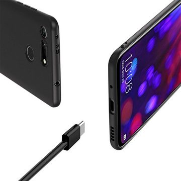 CoolGadget Handyhülle Black Series Handy Hülle für Honor View 20 6,4 Zoll, Edle Silikon Schlicht Robust Schutzhülle für Honor View 20 Hülle