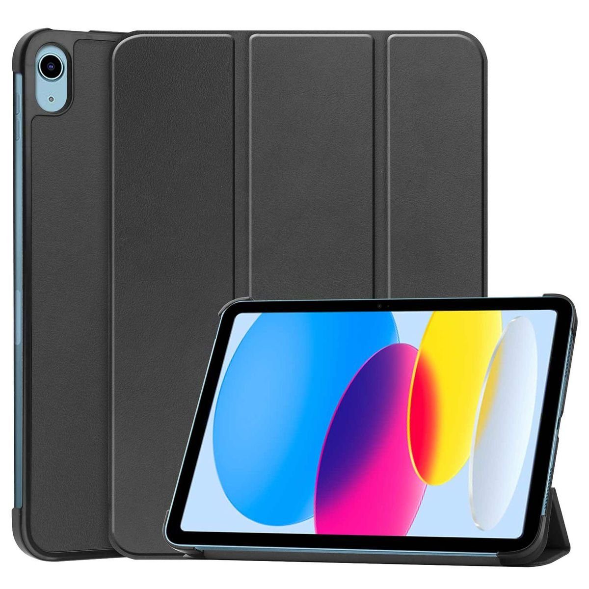 Wigento Tablet-Hülle Für Apple iPad 10.9 2022 10. Generation Tablet Tasche 3 folt Wake UP Smart Cover Etuis Schutz Case