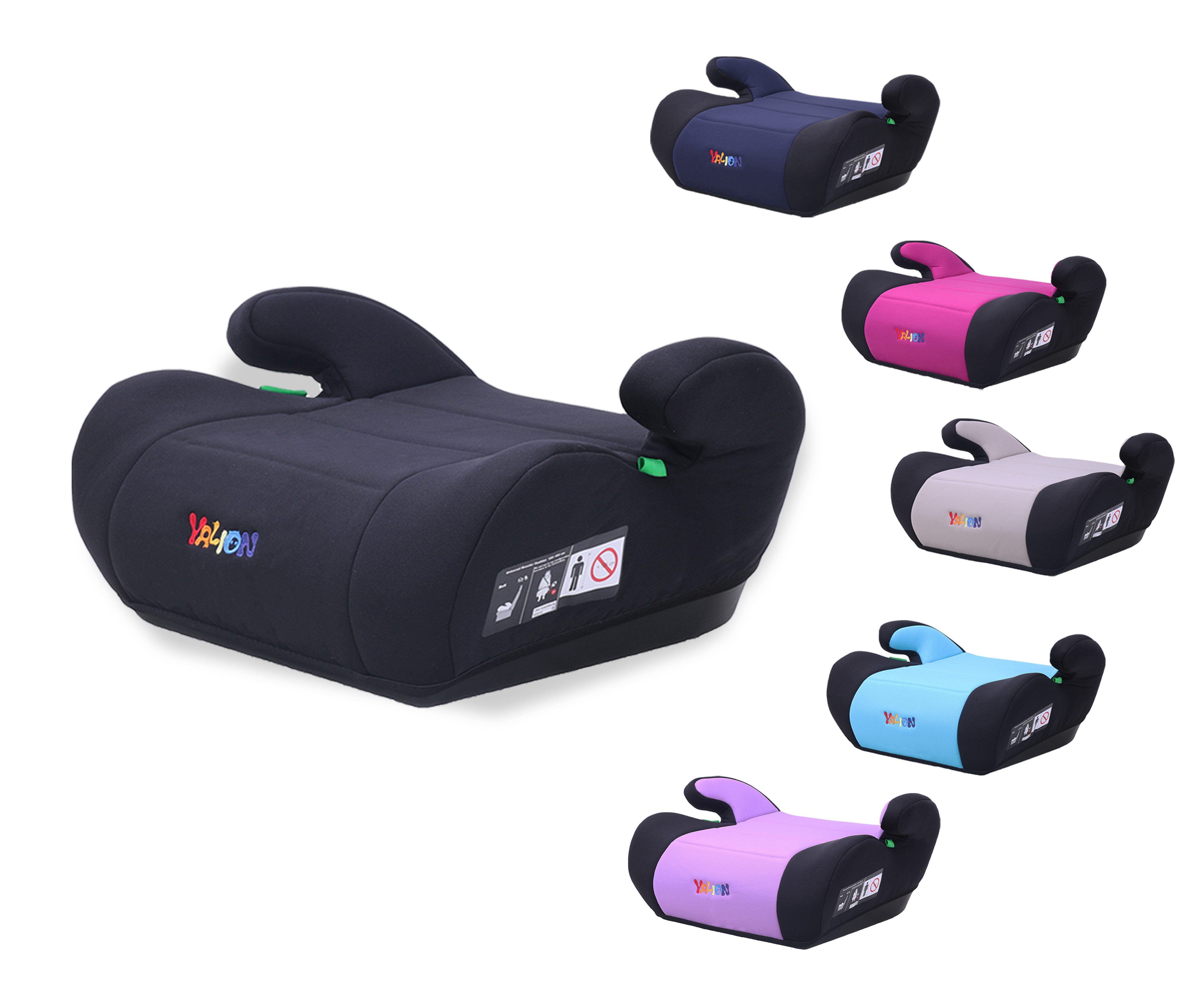 Yalion Kindersitzerhöhung Kindersitzerhöhung ECE R129/03 Sitzerhöhung für Kinder von 125–150 cm, ab: ca.6Jahren, bis: 10Jahren, (i-Size Autositz für Kinder Lila)