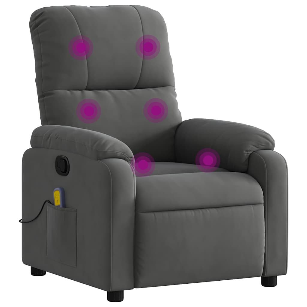 vidaXL Sessel Massage-Relaxsessel, dunkelgrau, Mikrofaserstoff (1-St)