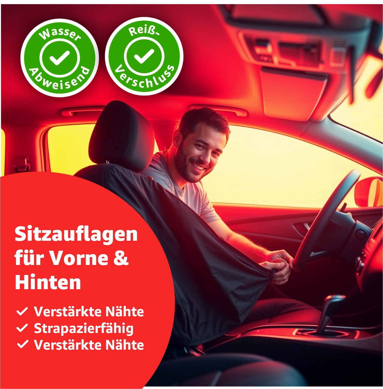 autogadget® Autositzbezug 4er Autositzbezüge - Sitzbezüge - Vorder- & Rücksitze - Autozubehör, Packung, 1-tlg., Dicke Polsterung / Universal