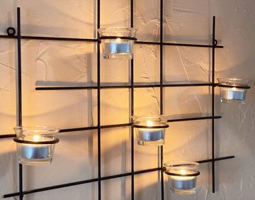 DanDiBo Teelichthalter Wandteelichthalter Metall Leuchter 5XXL Wandkerzenhalter 50 cm Teelichthalter Wand Kerzenhalter Wanddeko