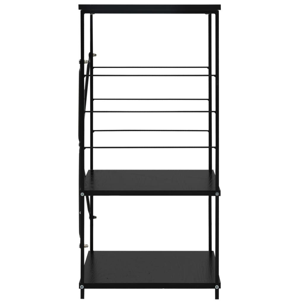 vidaXL Küchenregal Mikrowellenregal Schwarz 60×39,6×79,5 cm Holzwerkstoff, 1-tlg. – Bild 4 von 5