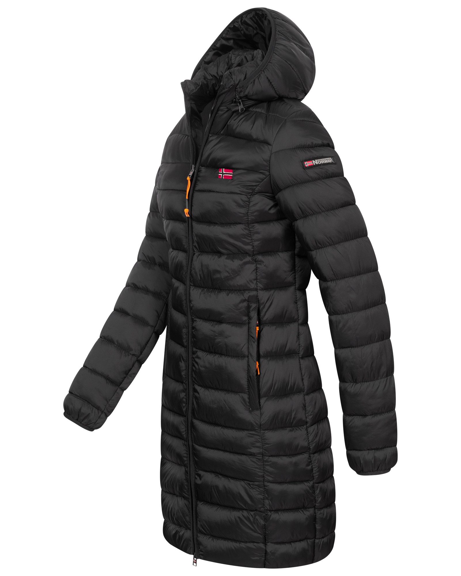 Geographical Norway Steppmantel Winter Jacke Steppjacke Parka Lange Kapuzenjacke Steppmantel Outdoor