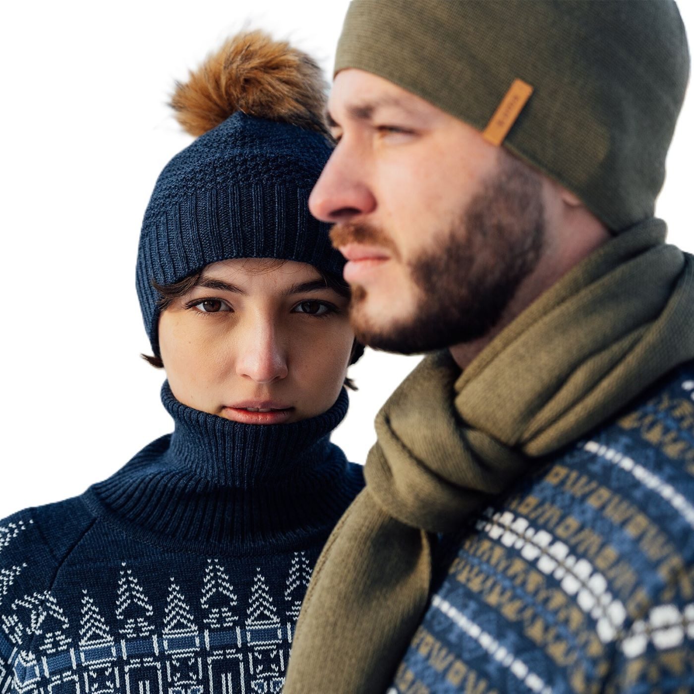 kama Strickmütze (Bommel) A166 Merino - Damen gelb - 1 Stück