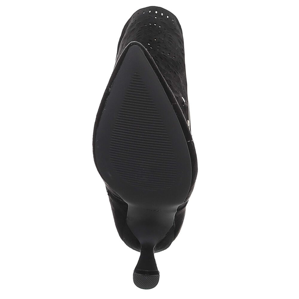 Ital-Design Kniehohe Stiefel mit Aussparungen und Absatz für Damen Sommerboots (91261233) Pfennig-/Stilettoabsatz Stiefel in Schwarz