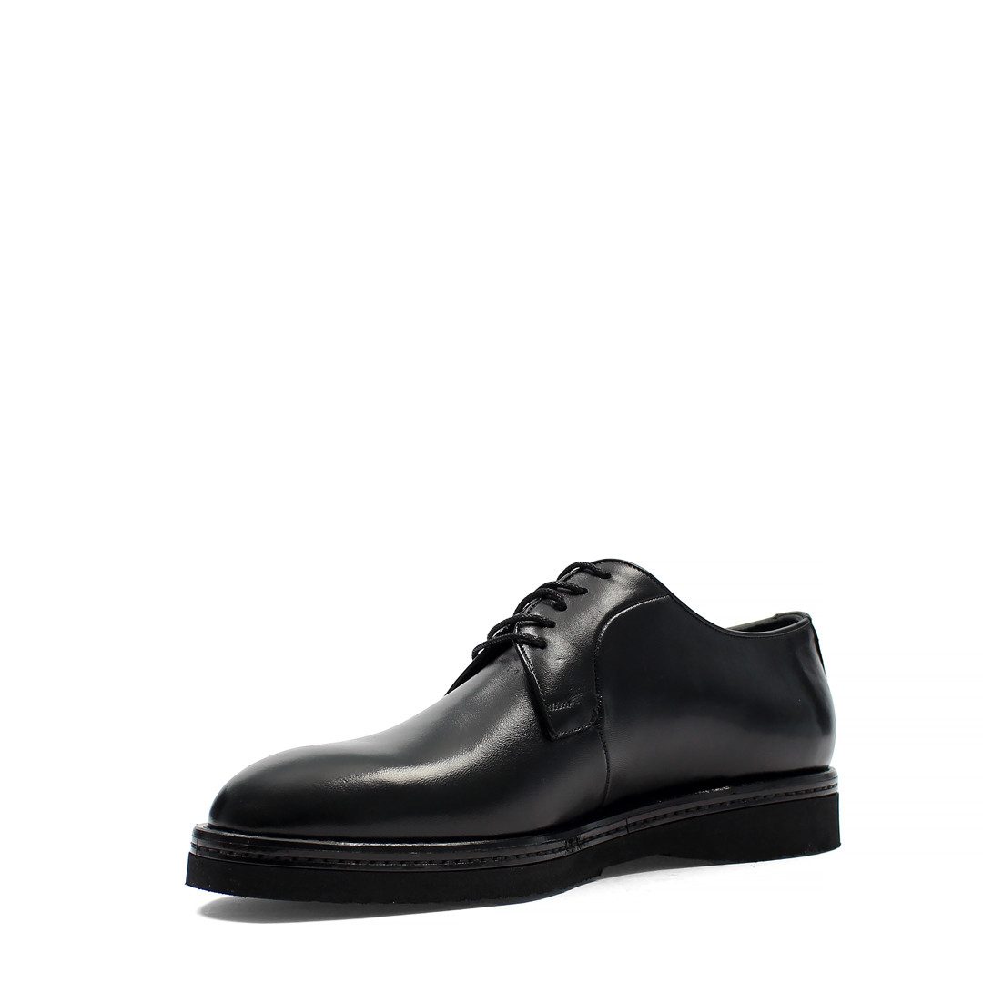 Celal Gültekin Plateau Derby Runde Kappe Business Freizeit Herren Schnürschuh Glattleder, Plateau-Sohle, Echtleder-Futter & Decksohle, Schwarz, 42 – Bild 4 von 5
