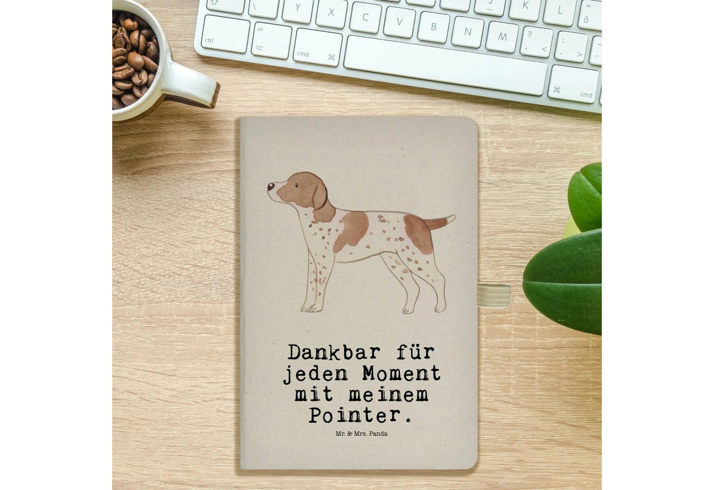 Thumbnail - Mr. & Mrs. Panda Notizbuch Pointer Moment - Transparent - Geschenk, Hundebesitzer, A5 Notizbuch Mr. & Mrs. Panda, Flexib...
