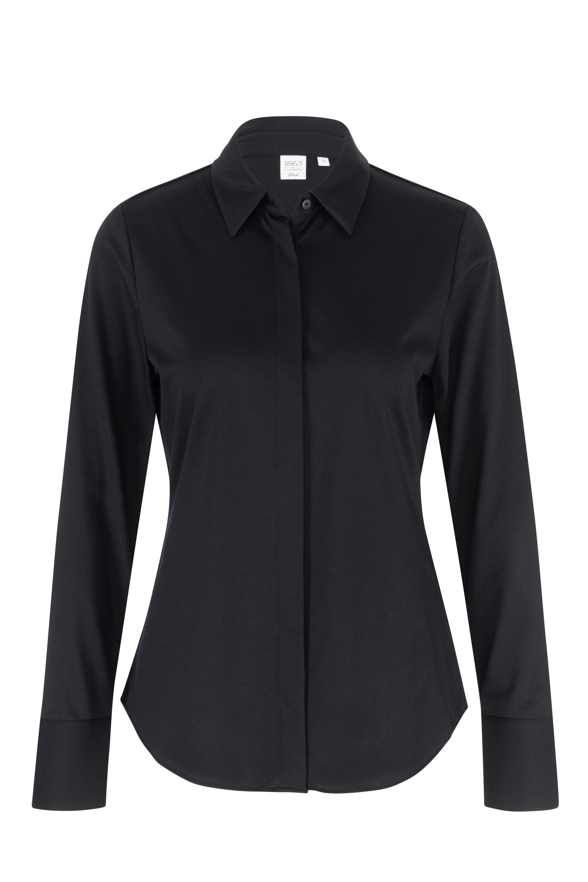 Eterna Blusentop ETERNA FITTED Langarm Hemd schwarz stretch 5780-39-DY70 - Japanese