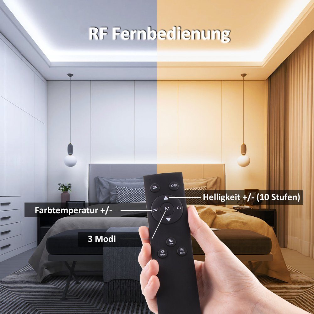 Novostella LED Stripe LED Stripe Leiste Streifen Licht Band Leuchte Lichterkette 6m / 12m, 6M/12M LED Streifen Dimmbar Warmweiß Kaltweiß Lichtband Lichterkette – Bild 5 von 5