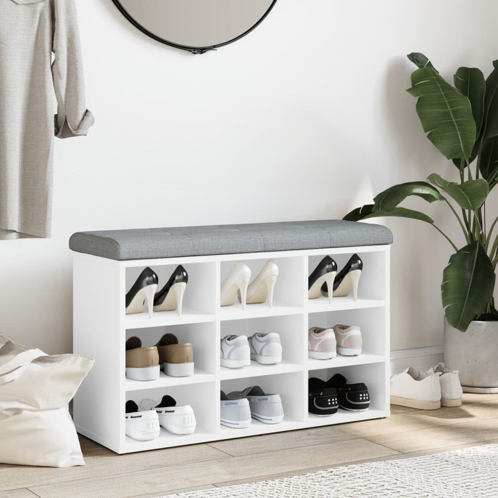 vidaXL Sitzbank Schuhbank Weiß 82x32x50 cm günstig online kaufen