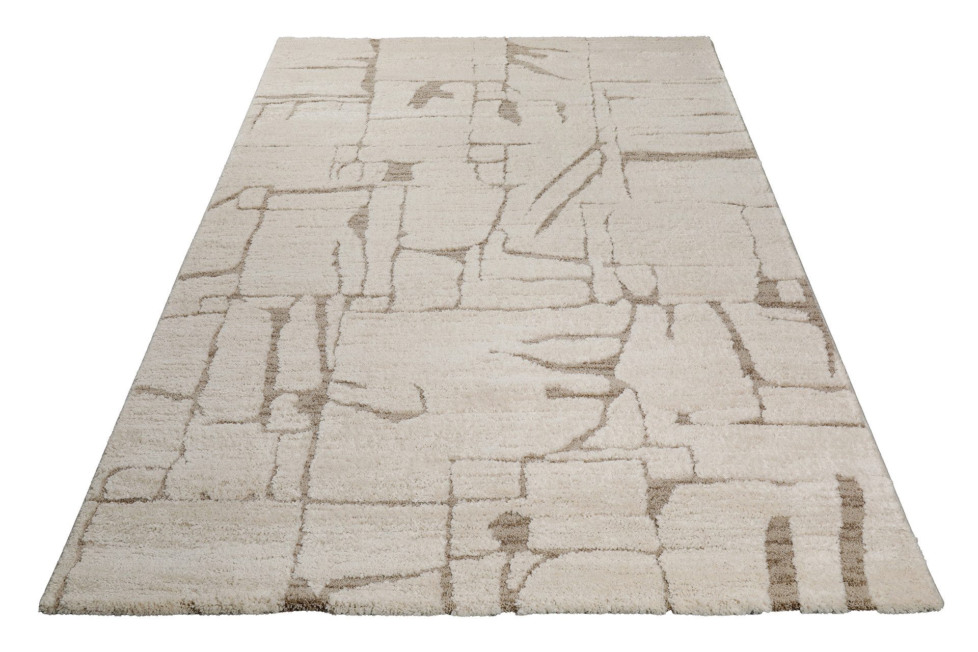 Wecon home Teppich Nils, rechteckig, Höhe: 18 mm, Gewebt, Hoch-Tief, pflegeleicht, abstraktes Muster, Scandi, Wohnzimmer