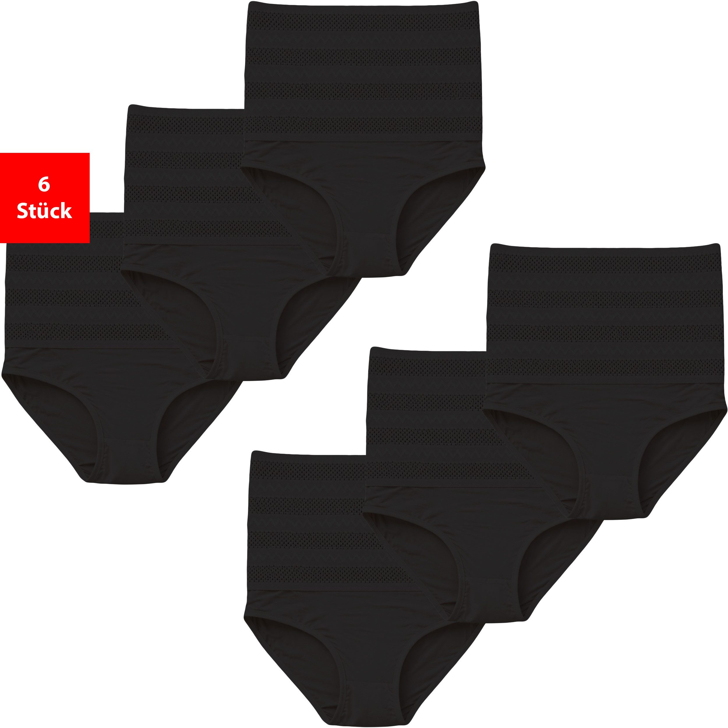 Fashionschmiede Shapingslip Shapewear Damen Unterwäsche Bauchweg 3er-6er Pack Shape Slips (Set, 6-St., 6er-Pack) Modellierung von Bauch und Taille, extra hoch