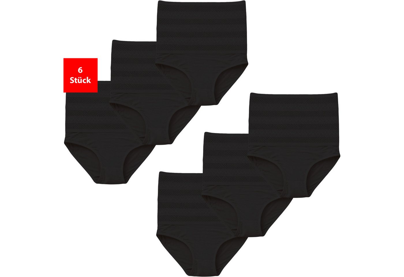 Fashionschmiede Shapingslip Shapewear Damen Unterwäsche Bauchweg 3er-6er Pack Shape Slips (Set, 6-St., 6er-Pack) Modellierung von Bauch und Taille, extra hoch