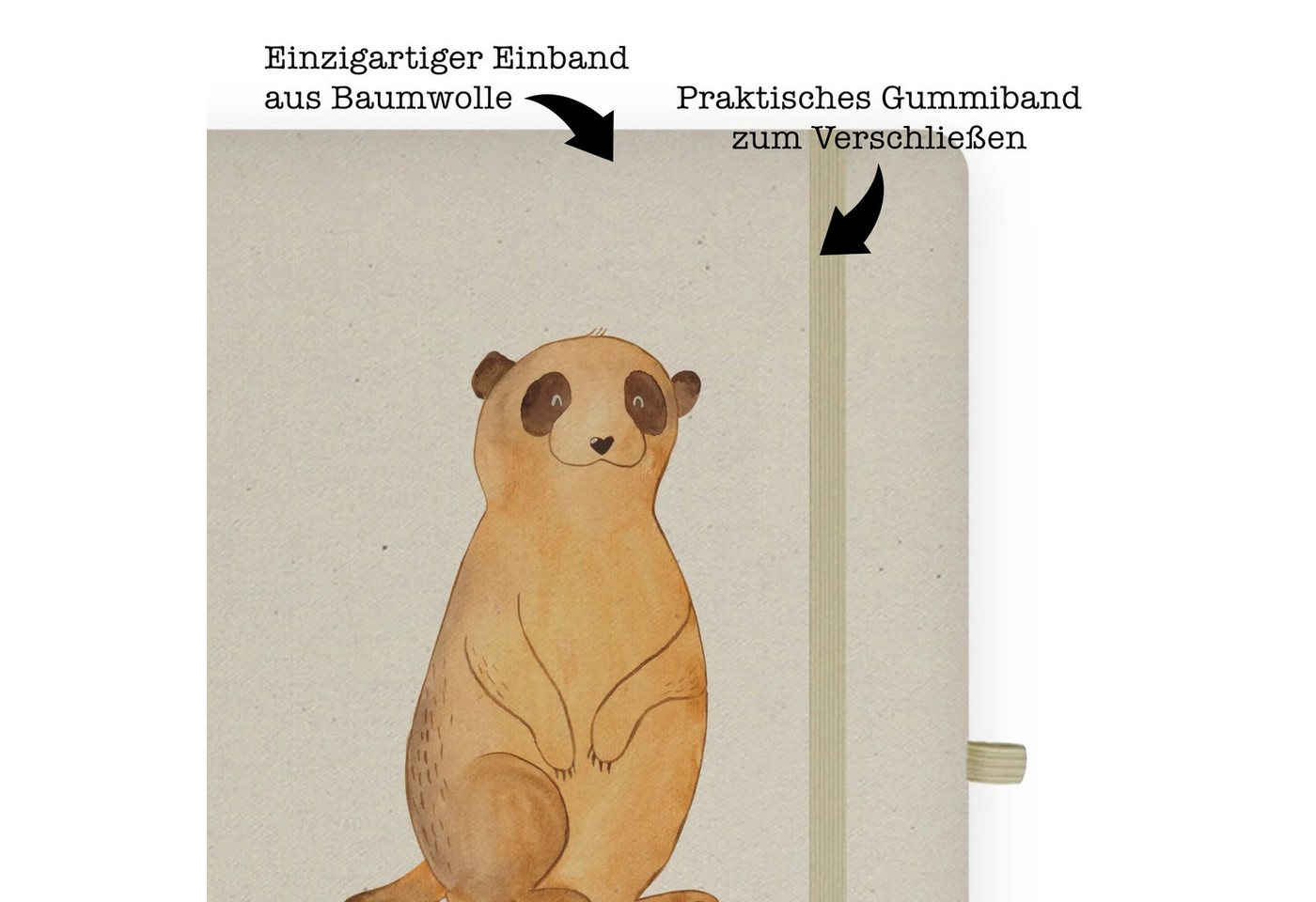 Thumbnail - Mr. & Mrs. Panda Notizbuch Erdmännchen - Transparent - Geschenk, DIN A4 Schüler Notizbuch, DIN A Mr. & Mrs. Panda, Langl...