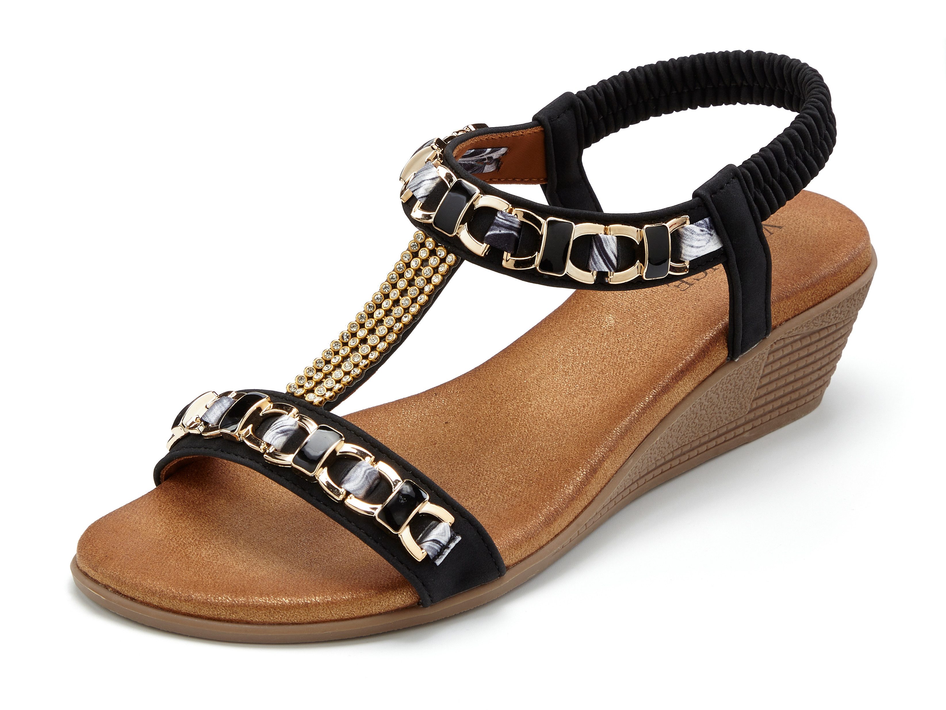 Vivance by Lascana Sommerschuh, offener Schuh, Sandale, Keilsandalette, Sandalette mit elastischen Riemchen und Keilabsatz – Bild 3 von 5