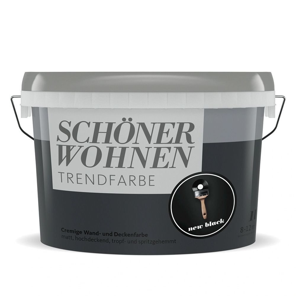 SCHÖNER WOHNEN FARBE Wandfarbe SW Trend Wandfarbe matt 1,0L New Black 9538