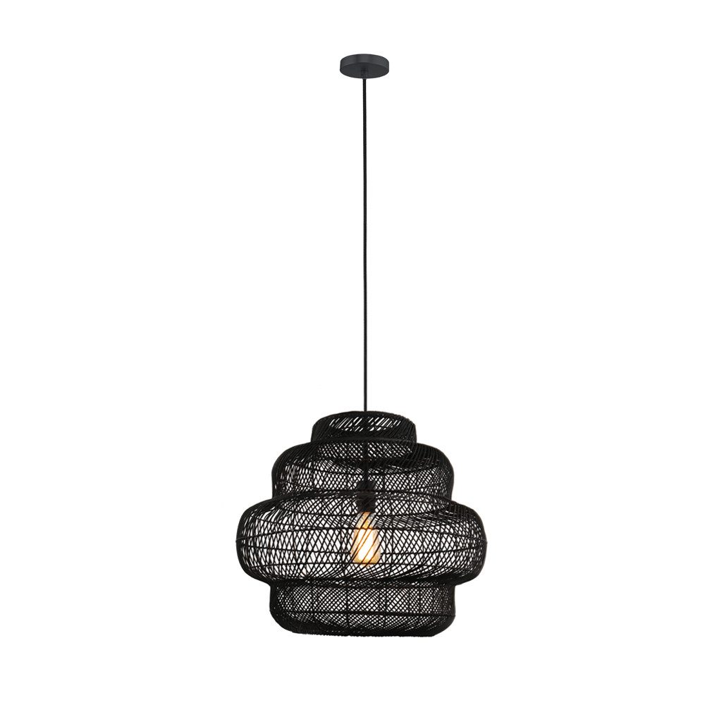 HOME DELUXE Hängeleuchte aus Rattan - SIA, gewebte Rattan-Pendelleuchte, Korbgeflecht