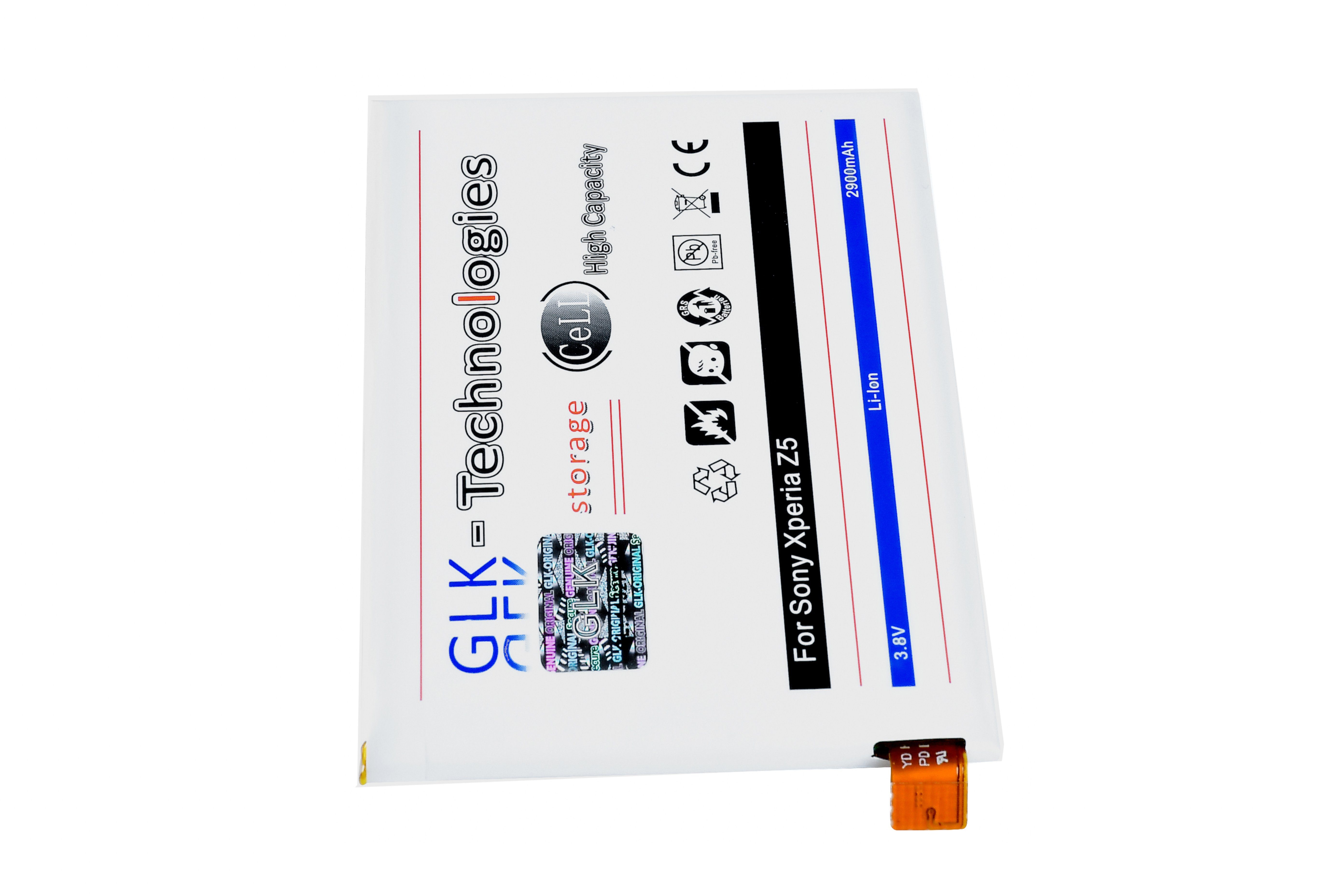 GLK-Technologies High Power Akku kompatibel mit Sony Xperia Z5 LIS1593ERPC, 2900 mAh, Original GLK-Technologies® Battery, inkl Werkzeugset // NEU Smartphone-Akku 2900 mAh (3.8 V)