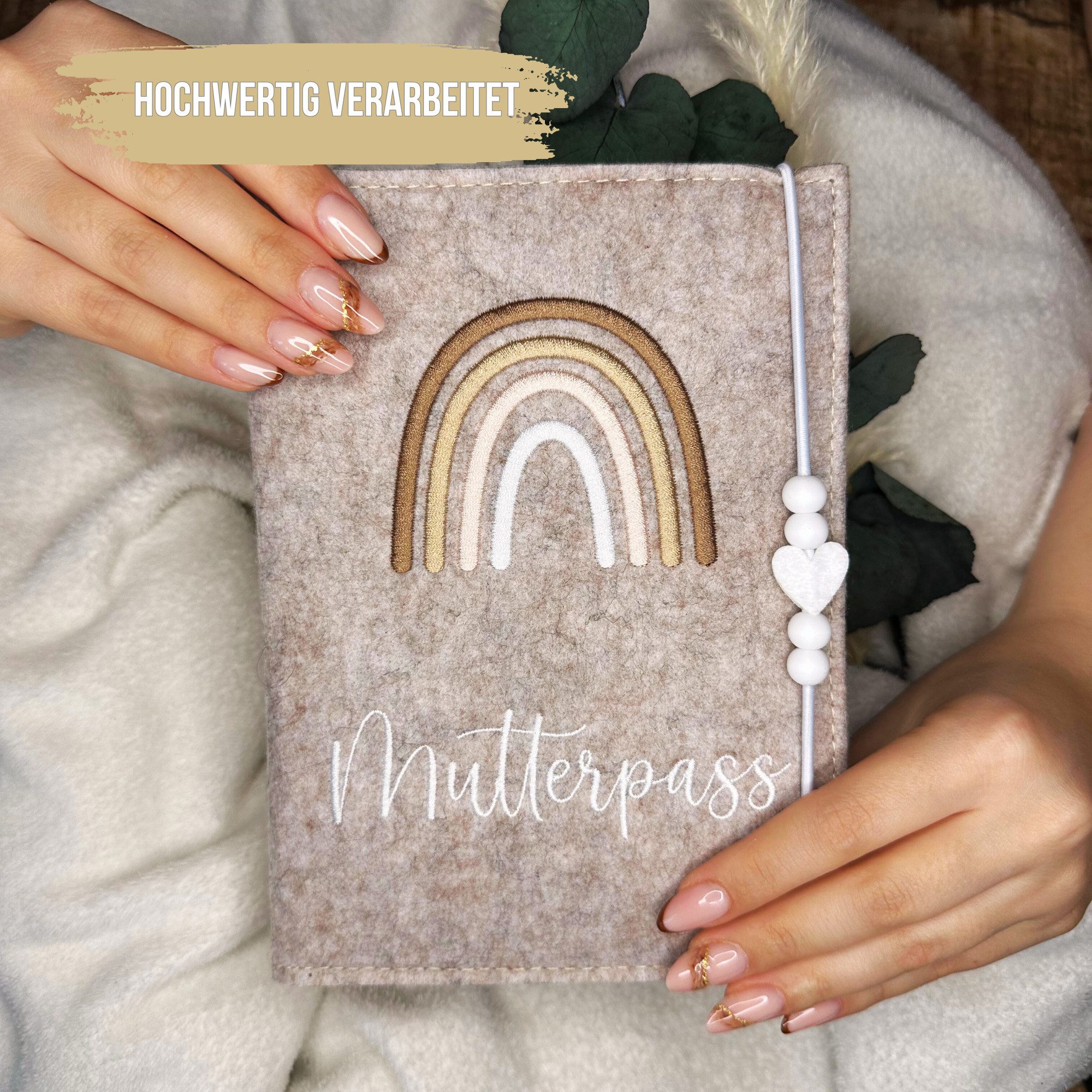Malino Mutterpass-Hülle Mutterpass-Hülle Mutterpasshülle Beige, Schutzhülle für Mutterpass