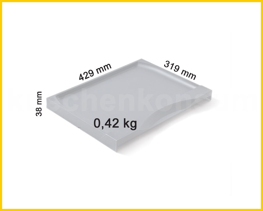 Hailo Einbaumülleimer Hailo Deckel 1039869 dunkelgrau 429 x 319 x 38 mm Kunststoff