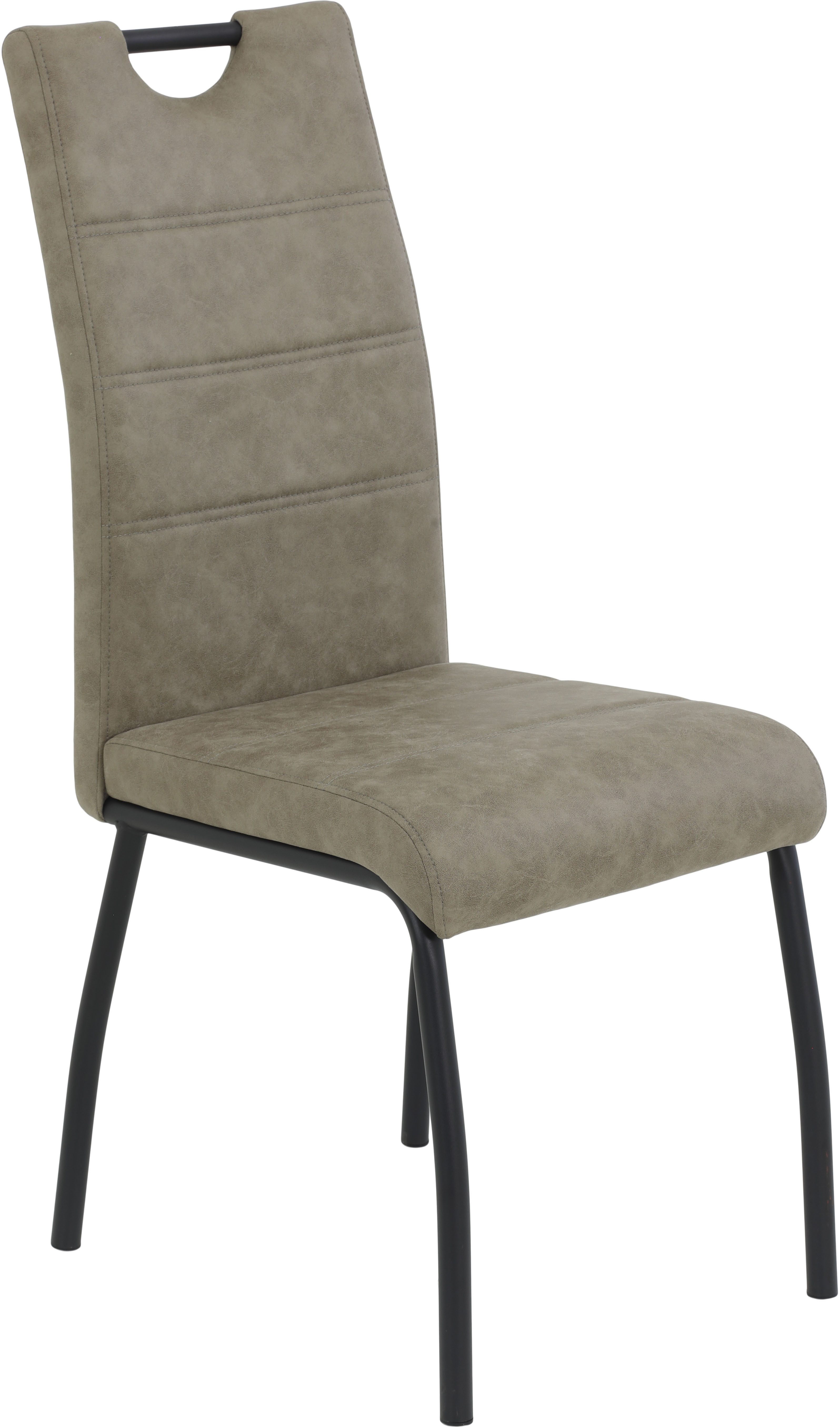 HELA 4-Fußstuhl PETRA (Set, 4 St), Vierfußstuhl; Vintage Optik; mit Griff; Rundrohrgestell