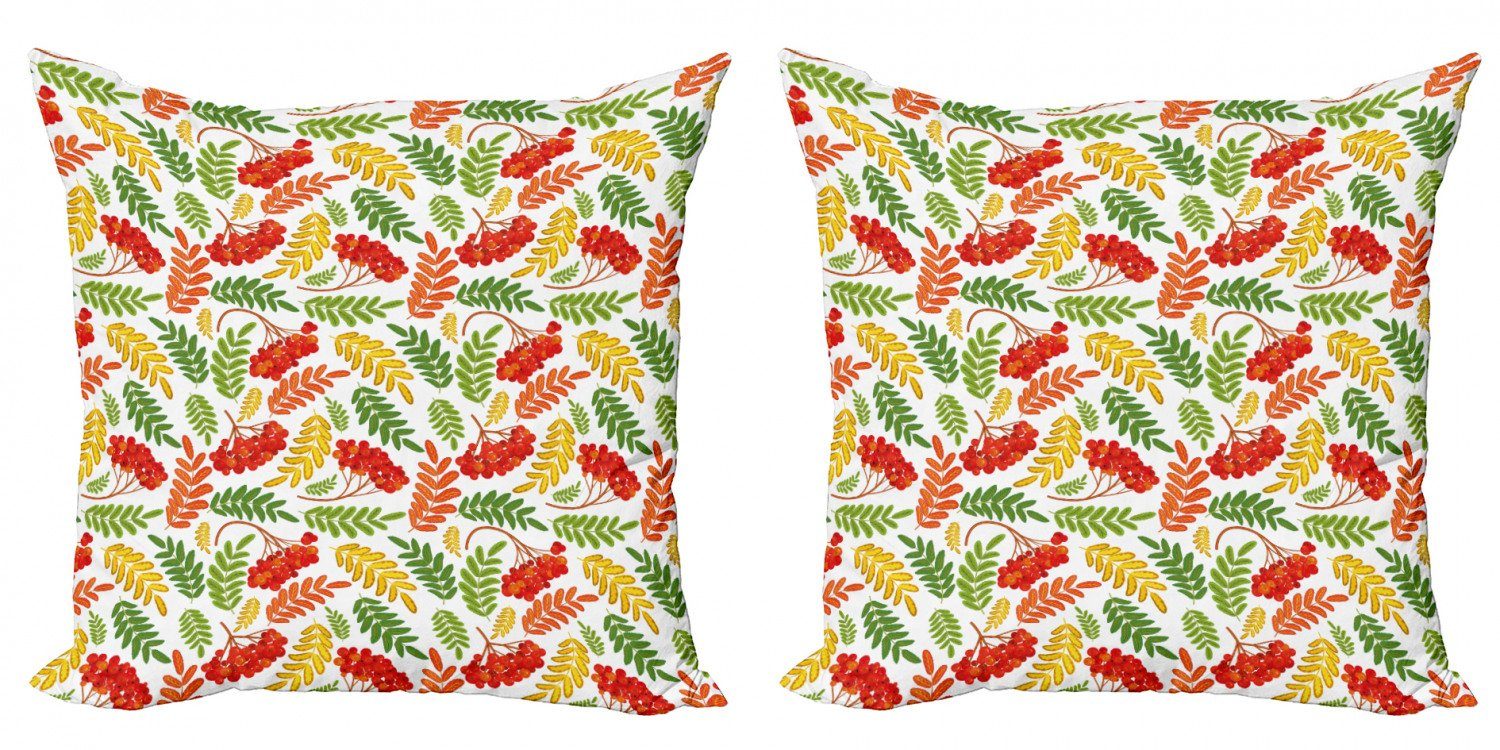 Kissenbezüge Modern Accent Doppelseitiger Digitaldruck, Abakuhaus (2 Stück), Eberesche Herbstliche Flora-Muster