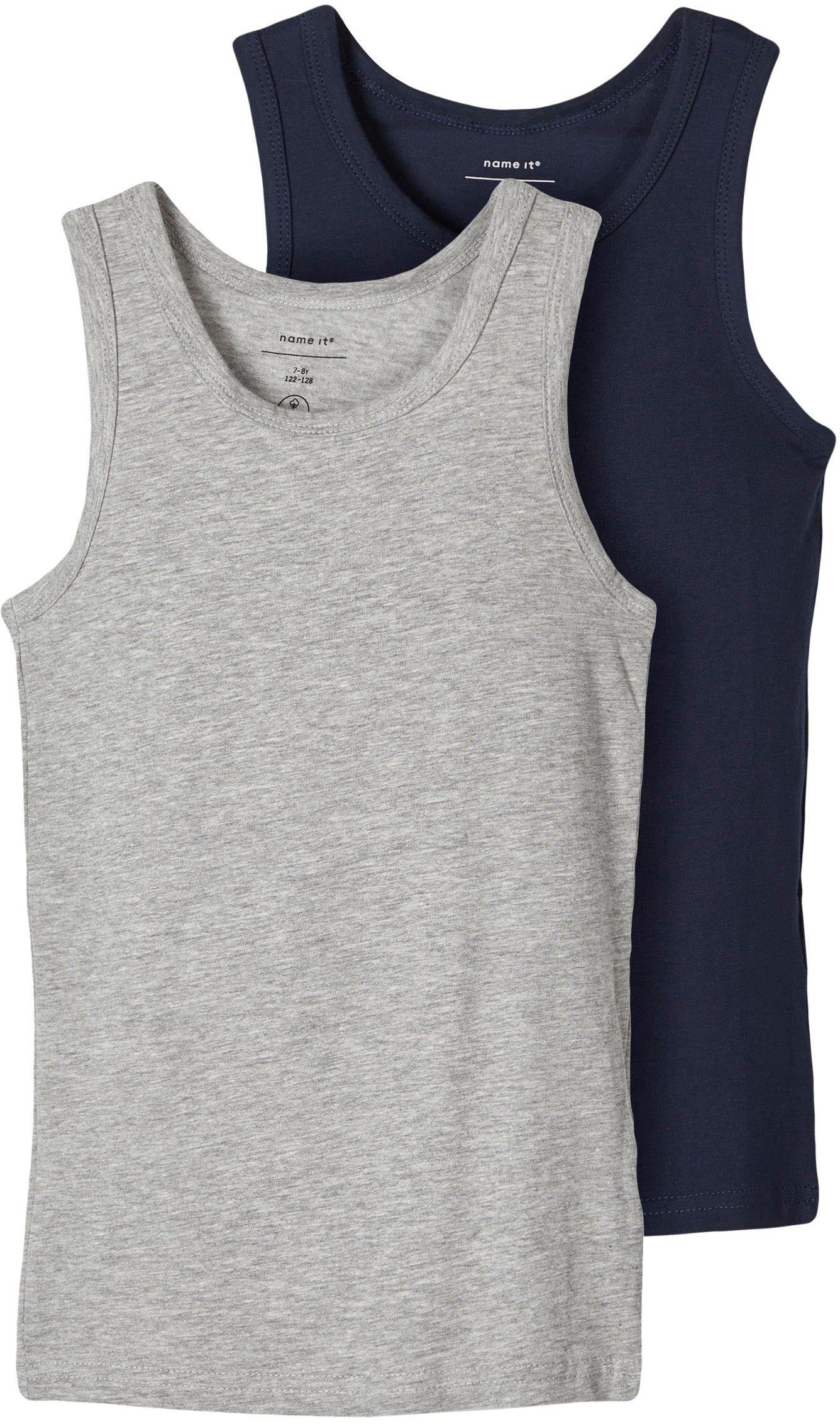 It NKMTANK melange 2-St) grey TOP Unterhemd 2P Name (Packung,