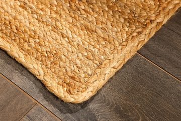 Sofaläufer Jute Teppich LOLA natur - rechteckig 60 x 40 cm, Spetebo, rechteckig / 60 x 40 cm, Höhe: 1 mm, Bodenmatte handgewebt im Ethno-Style