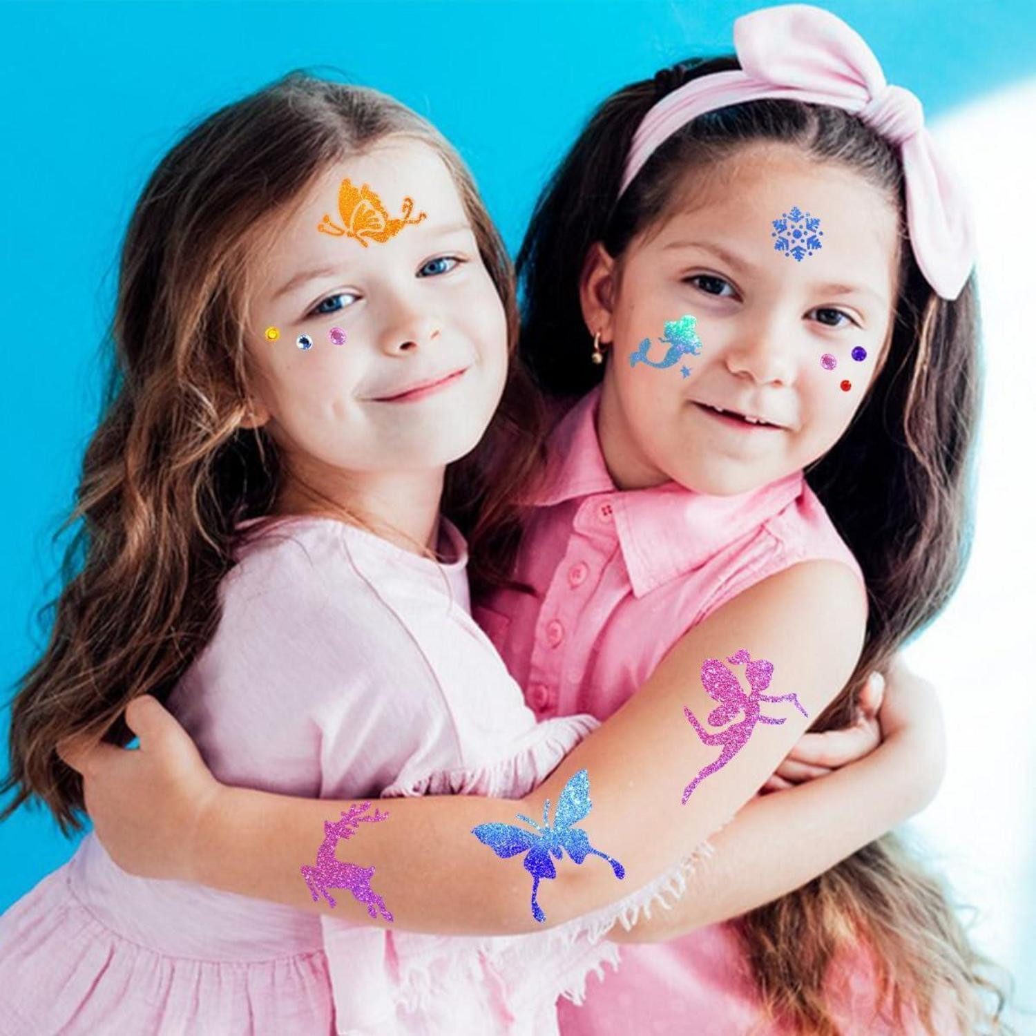 LuxusKollektion Kindertattoo Tattoo Stifte Kinder 6er Glitzer Schablonen Gesicht F