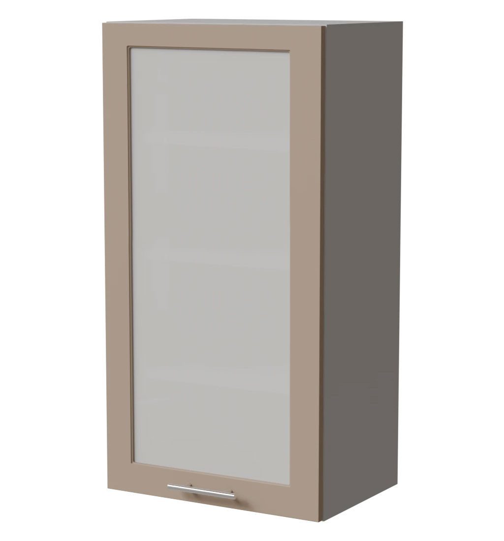 Feldmann-Wohnen Klapphängeschrank Brerra (W4S/50, 1-türig, 3 Einlegeböden, 1-St., moderne Optik, lackierte Fronten, 50x32,5x96cm) grau / RAL 1019 graubeige Matt