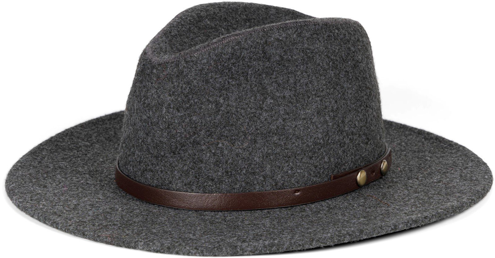 in Filzoptik Fedora Dunkelgrau Hut styleBREAKER Fedora (1-St)