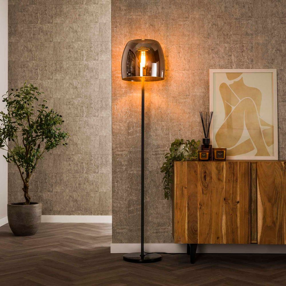famlights Stehlampe Stehleuchte Dina in Schwarz-transparent und Schwarz E27