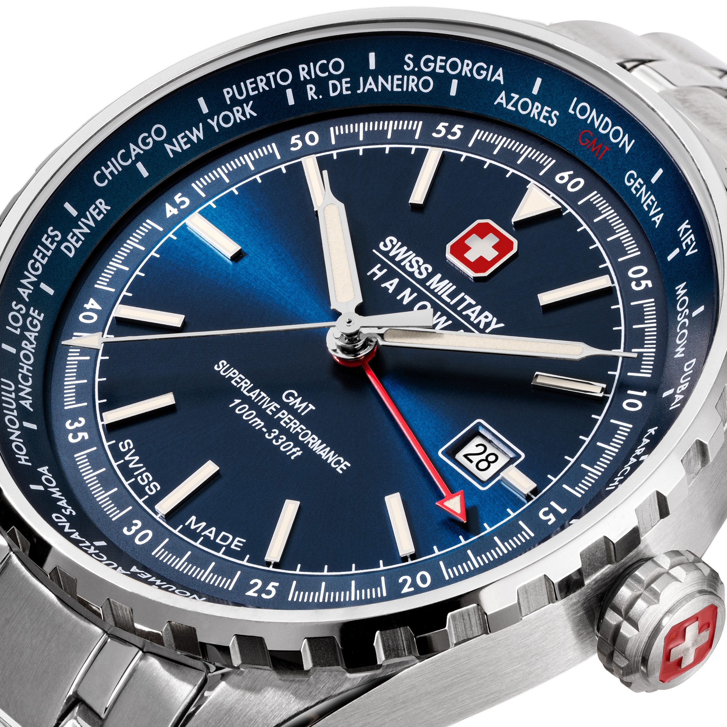 Swiss Military Hanowa Quarzuhr Quarzuhr Herrenuhr 44 Quarz Herren