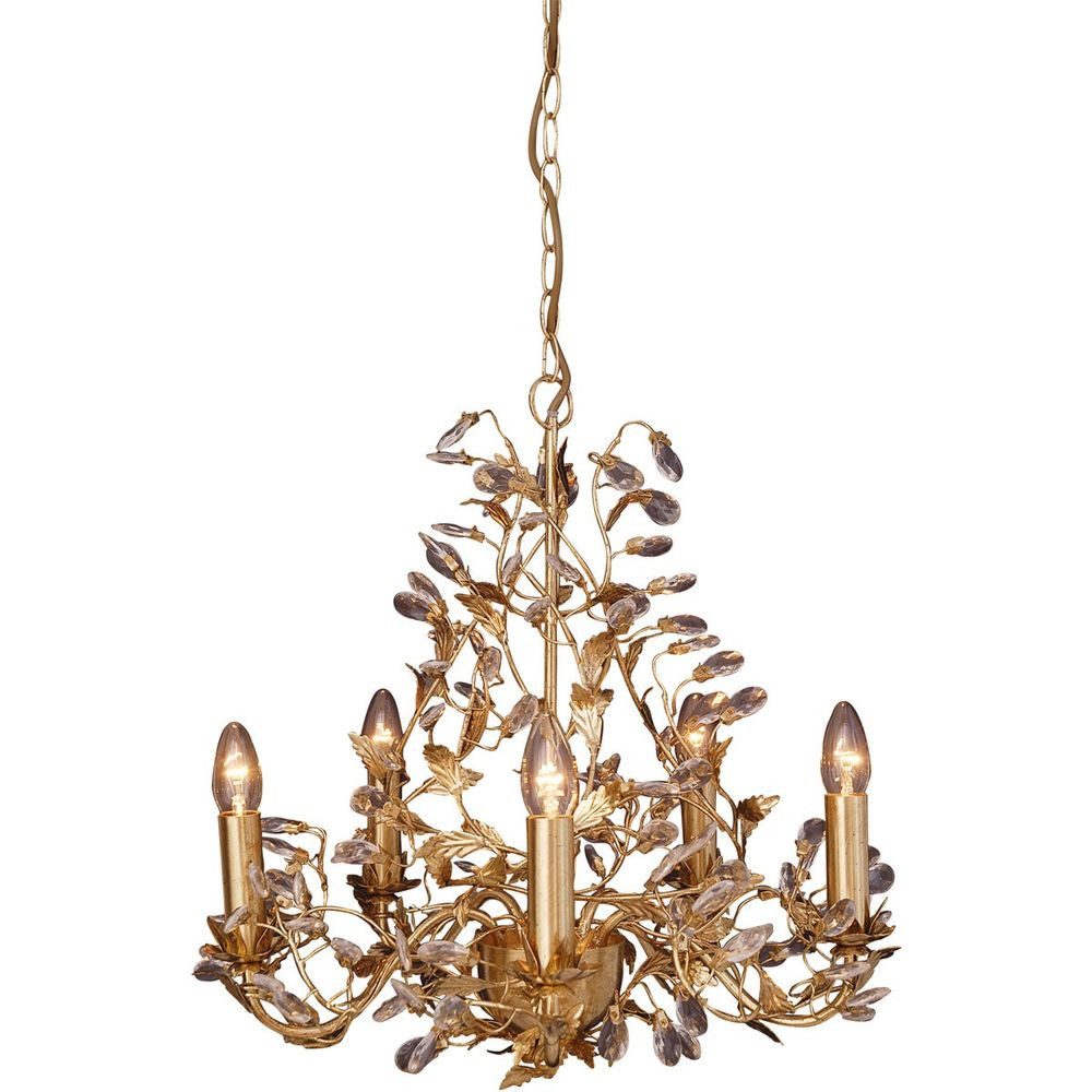 Holländer Pendelleuchte 5-flammig Buono Medium Eisen Gold